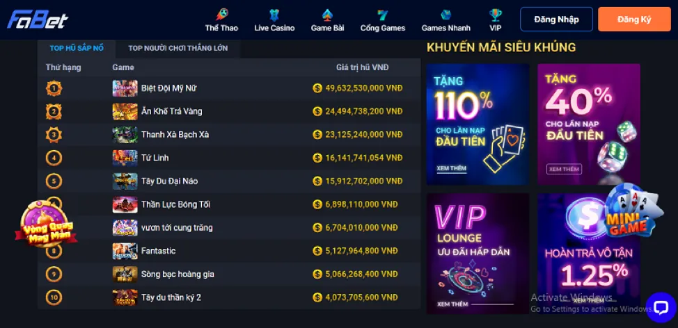 Hoàn trả cược scv388 casino